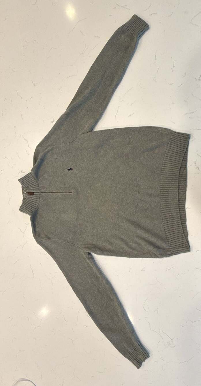 Polo Ralph Lauren Men's Gray 1/4 Zip Pullover Knit Sweater Size L